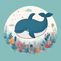 cute whale illustration