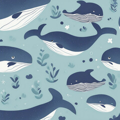 cute whale illustration