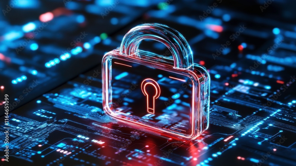 Poster dynamic security lock against minimalist background