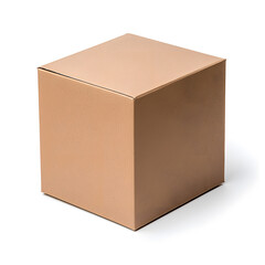 Parcel brown cardboard box pack mock up isolated on white