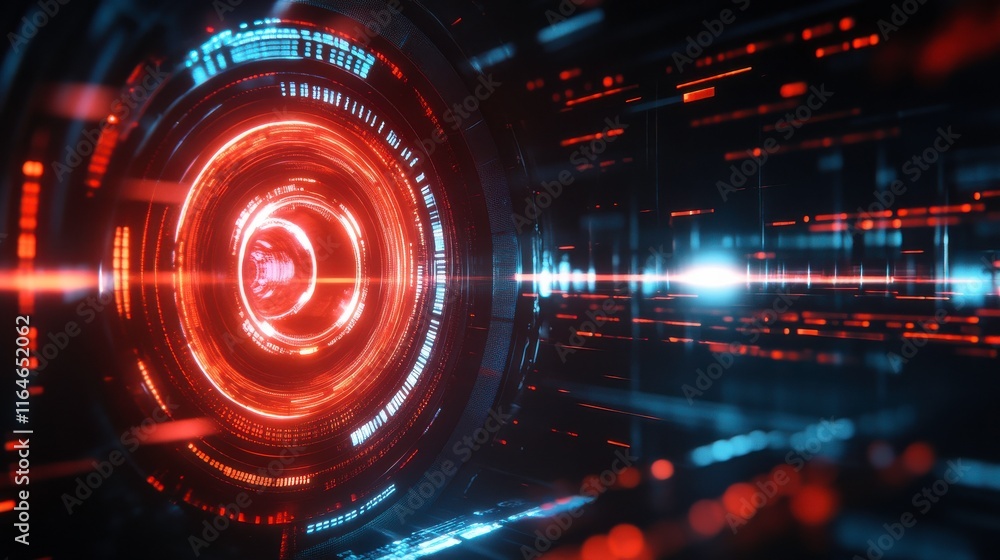 Poster futuristic 3d analysis with soft light and clean background