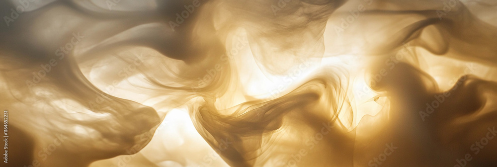 Poster abstract design with swirling golden and beige patterns