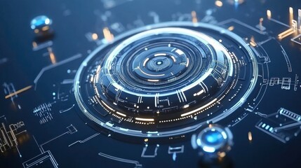 Futuristic Tech Overlay with Soft Light Background
