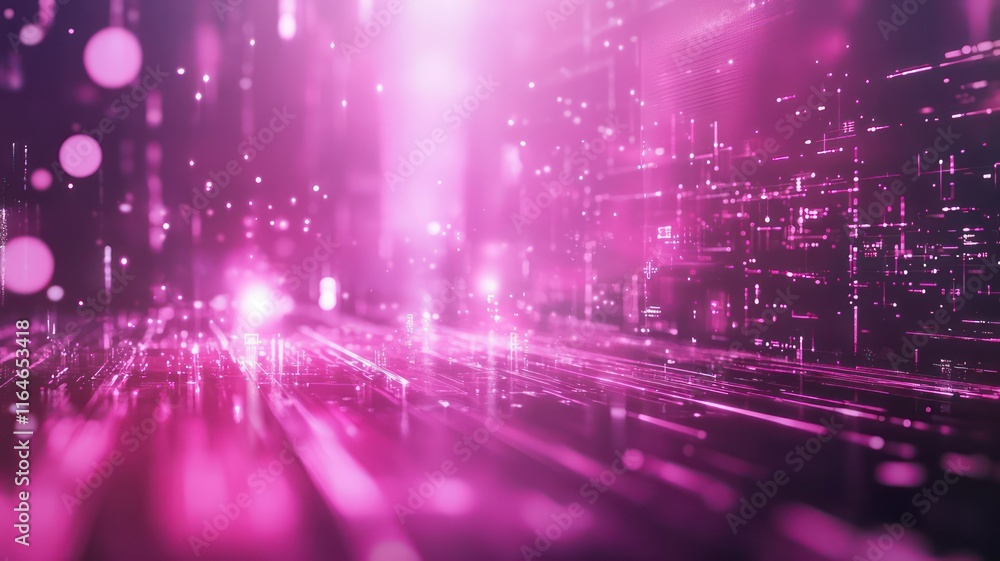 Poster pink futuristic background created with generative ai