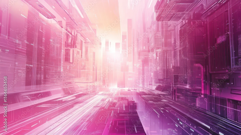 Poster pink futuristic background created with generative ai