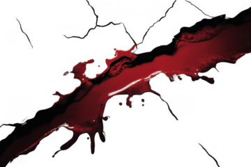 red stain, red paint on the cracked concrete floor, try crime, on white background, png, transparent, isolated, on transparent background, no background