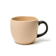 Side view empty cup for tea or coffee mock up isolated on white background