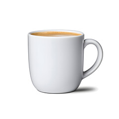 Fototapeta premium Side view a white cup of cappuccino coffee isolated on white background
