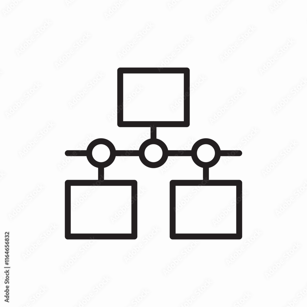 Aufkleber organization structure hierarchy diagram icon vector sign