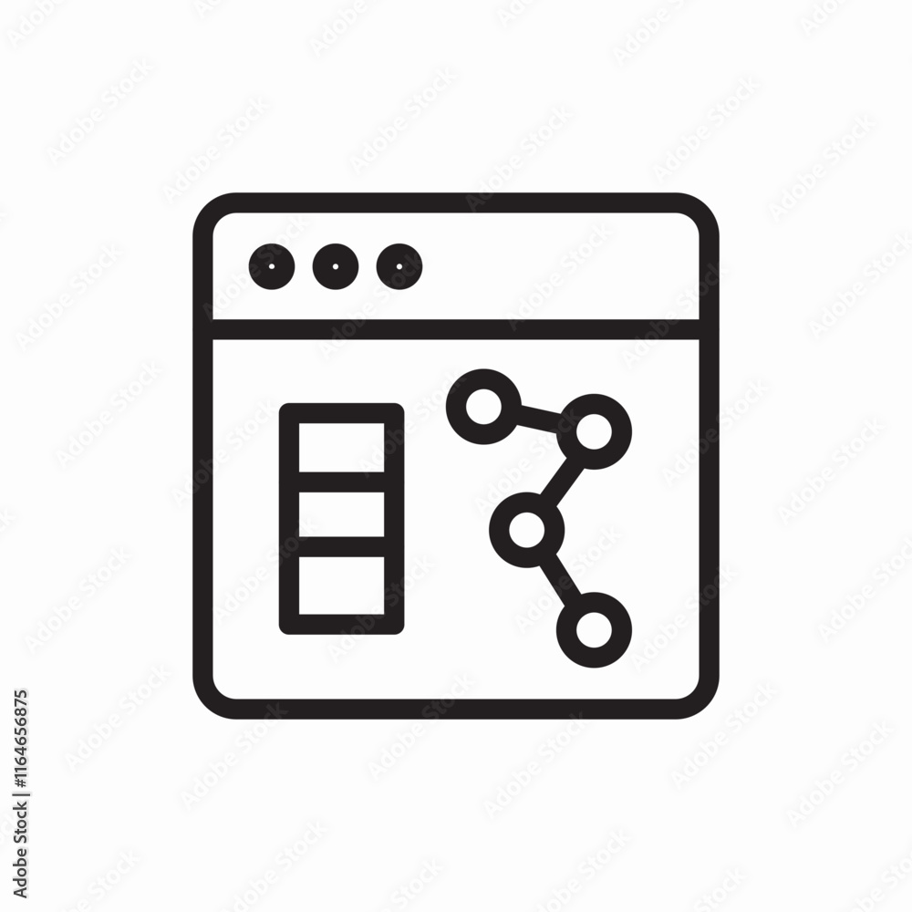 Poster website data analytics dashboard statistics graph icon vector sign