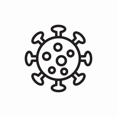 Obraz premium Coronavirus cell structure disease biology icon vector sign