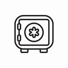 Medical safe deposit security box icon vector sign
