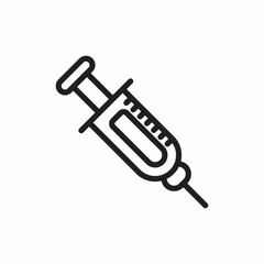 Medical injection syringe vaccination treatment icon vector sign
