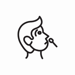 Patient doctor's examination symptoms cold flu illness icon vector sign