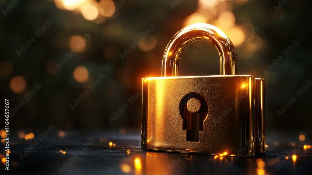 Aufkleber secure lock with bright abstract background