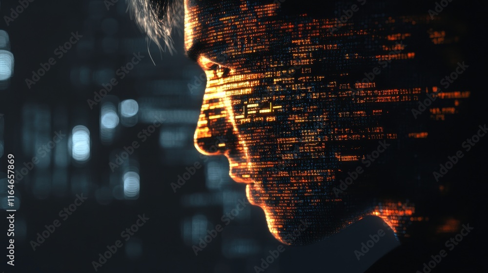 Poster secure login concept with digital privacy elements
