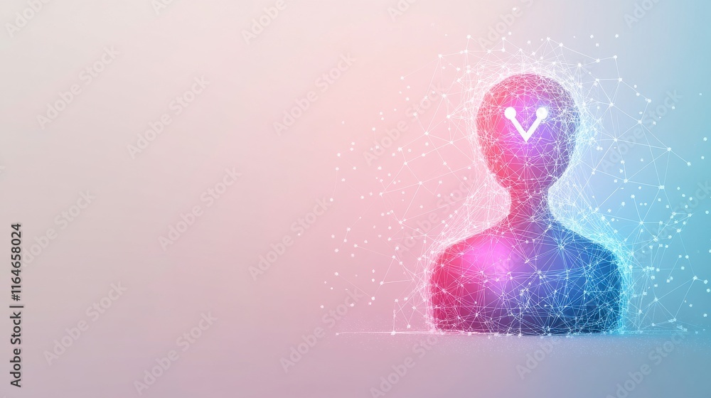Poster secure login technology visuals on light background