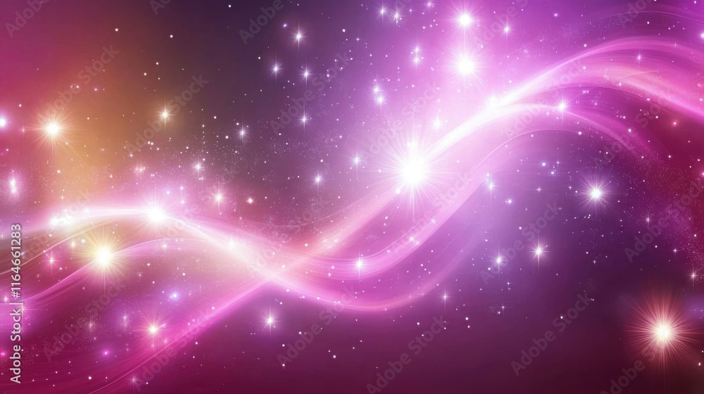 Poster colorful cosmic wave with bright stars creating an ethereal atmosphere in a celestial background