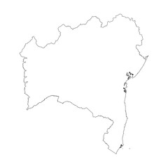 Bahia state blank outline map