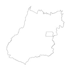 Goias state blank outline map