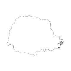 Parana state blank outline map