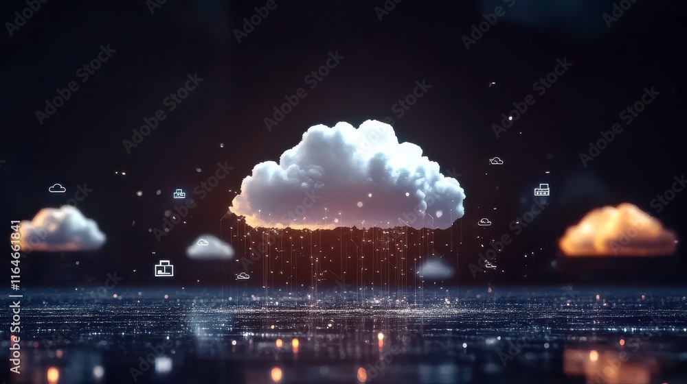 Poster cloud computing and digital infrastructure in ambient light