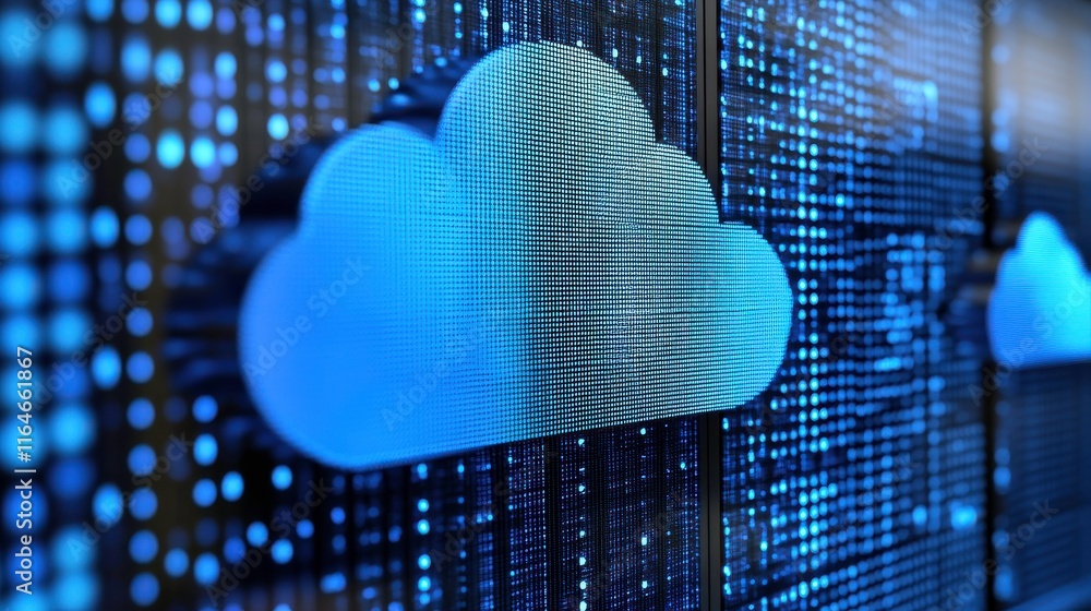 Poster cloud backup and disaster recovery visuals for tech storage