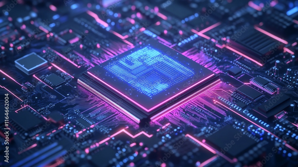 Aufkleber blue lines forming a futuristic ai circuit board pattern.