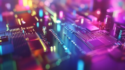 Colorful Quantum Computing Chips in Radiant Light