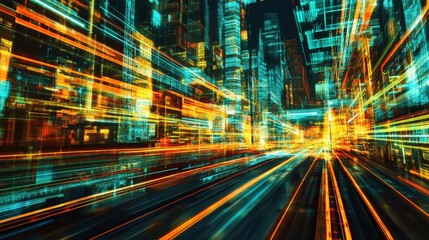 Digital Cloud Technology Visualization with Ambient Lighting