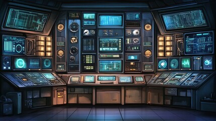 Digital Control Room with Monitoring Interfaces