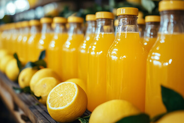 Crafting limoncello in a sunny workshop filled with fresh lemons and bottles