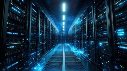 Digital Network Room with High Contrast Animation