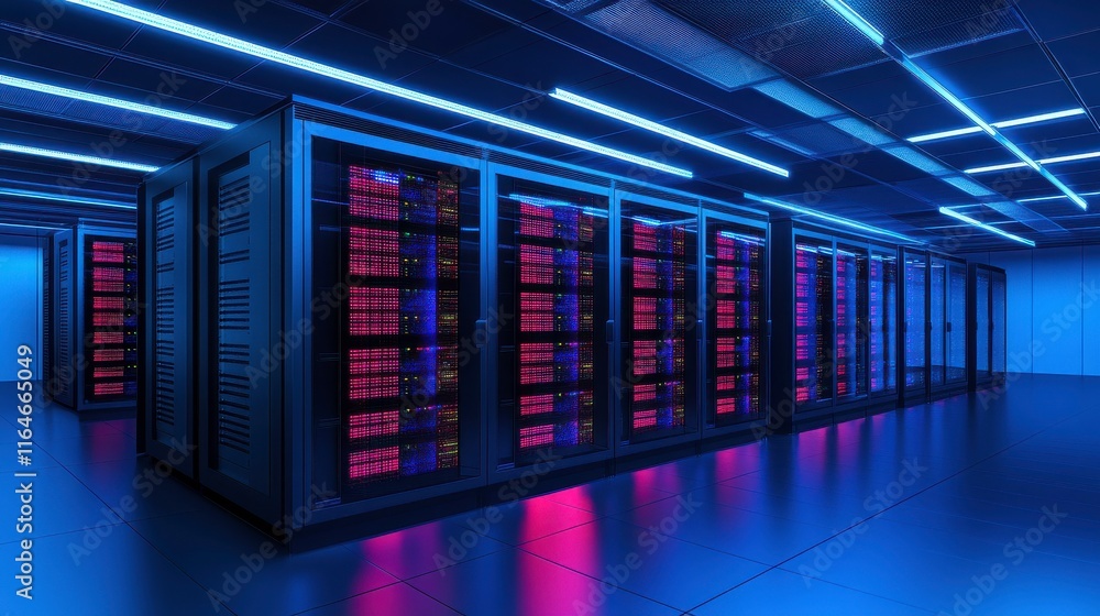 Poster digital technology in a modern data center visual