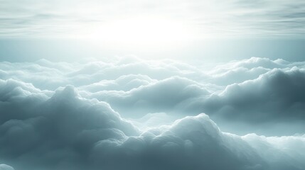 Ethereal Cloud Landscape with Soft Backlight Effects