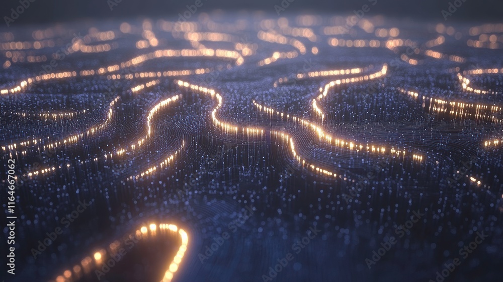 Poster futuristic neural network environment with soft lighting