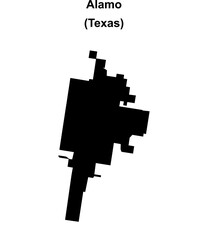 Alamo (Texas) blank outline map