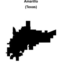 Amarillo (Texas) blank outline map