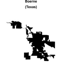 Obraz premium Boerne (Texas) blank outline map