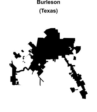 Burleson (Texas) blank outline map