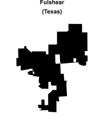 Obraz premium Fulshear (Texas) blank outline map