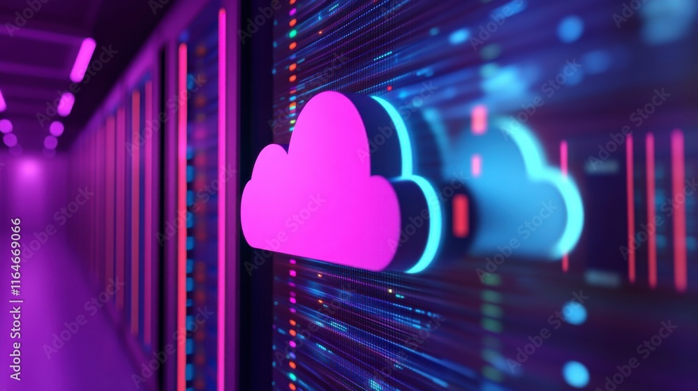 Poster interactive cloud graphics for digital platforms