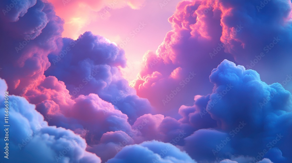 Poster interactive cloud platform design in soft light