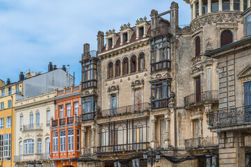 Buildings in the historic center of Ribadeo, Spain