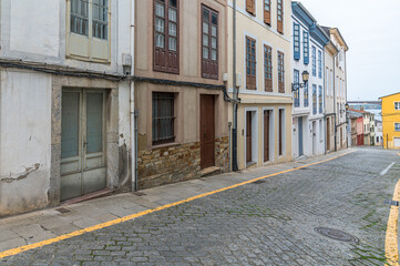 Colorful streets in the old town of Ribadeo, Spain