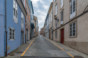 Colorful streets in the old town of Ribadeo, Spain