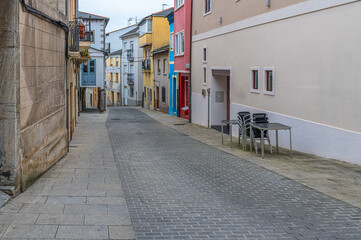 Colorful streets in the old town of Ribadeo, Spain