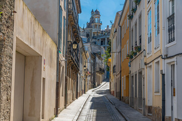 Fototapeta premium Colorful streets in the old town of Ribadeo, Spain