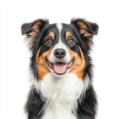 Fototapeta premium A cheerful and lively Australian Shepherd dog with a beautiful coat, showcasing a friendly and playful personality.