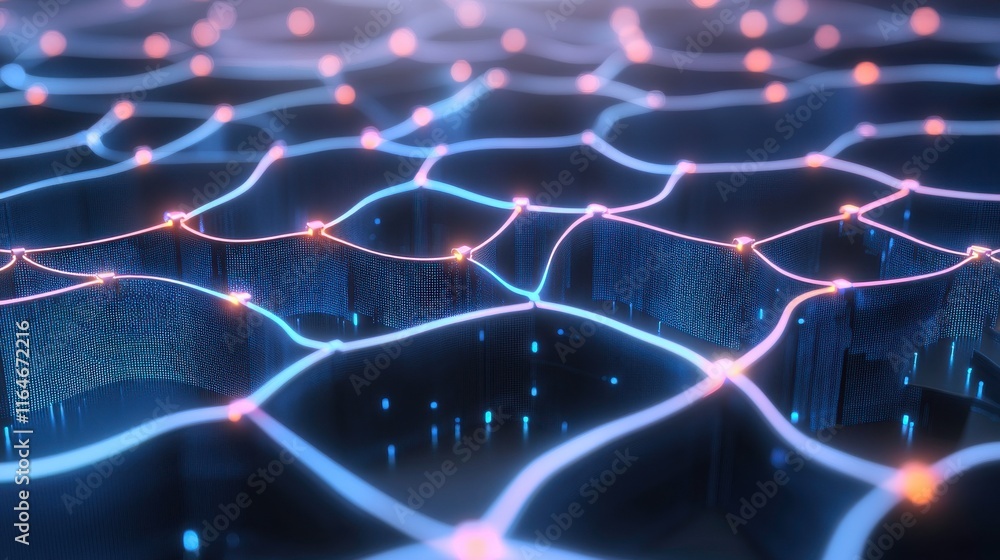 Poster neural network visualization in soft light